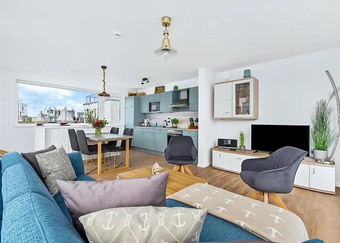 5 Beaufort - Wasserhaus, Meerblick, Sauna, Dachterrasse, Bootsanleger, Strandkorb أوبلينتيز