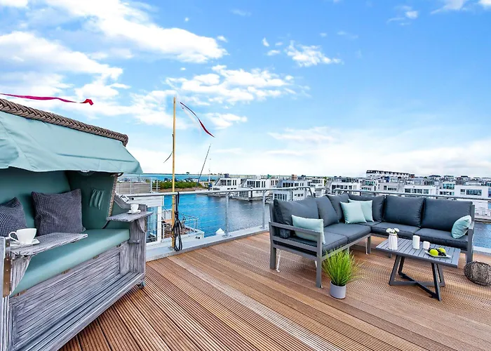 بيت للعطل 5 Beaufort - Wasserhaus, Meerblick, Sauna, Dachterrasse, Bootsanleger, Strandkorb *